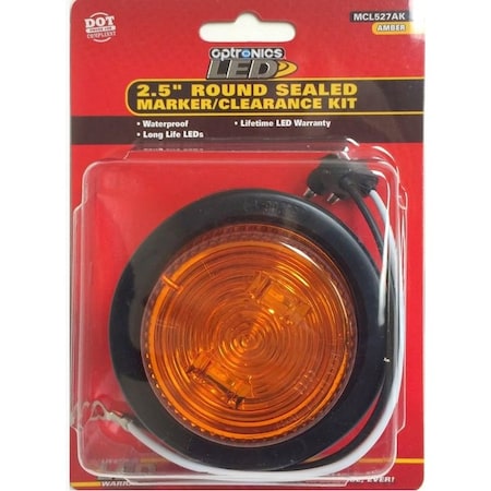 Optronics Retail Kit; Yellow 2.5 Marker/Clearance Light With A57Gb Grommet And A46Pb Pigtail MCL527AK